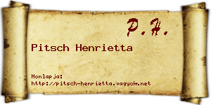 Pitsch Henrietta névjegykártya